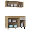 Ver imagem 5 de Armário de Cozinha e Balcão 120cm Classic Ripado Damasco/Off Z46 - Mpozenato