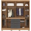 Ver imagem 3 de Guarda Roupa Casal Demóbile New Realce 8 Portas 04 Gavetas com Pés Amendola Touch Grafito