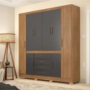 Ver imagem 2 de Guarda Roupa Casal Demóbile New Realce 8 Portas 04 Gavetas com Pés Amendola Touch Grafito