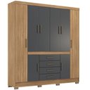 Ver imagem 1 de Guarda Roupa Casal Demóbile New Realce 8 Portas 04 Gavetas com Pés Amendola Touch Grafito