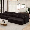 Ver imagem 5 de Sofá Retrátil para Sala de Estar 6 Lugares 414cm Riza S03 Couro Vinho - Lyam Decor