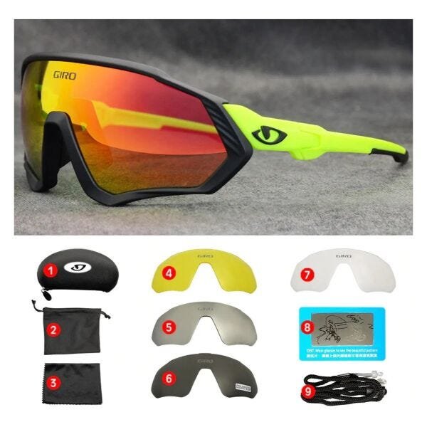 Óculos Ciclismo Giro 5 Lentes Mtb Speed Esporte - 2