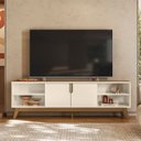Ver imagem 1 de Rack para TV 75 Polegadas 58,5cm x 183cm Campinas Off White/Amendoa