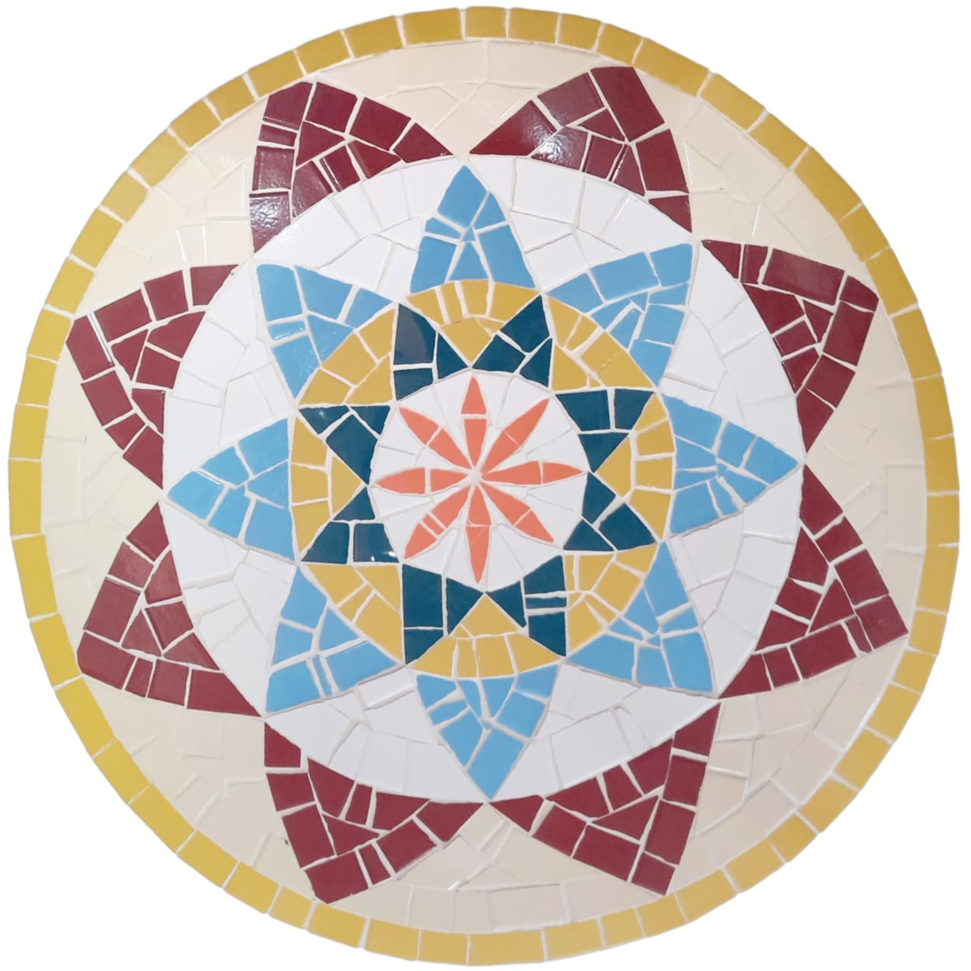 Mandala Indiana I Piso Mosaico Ceramico 150cm - 1