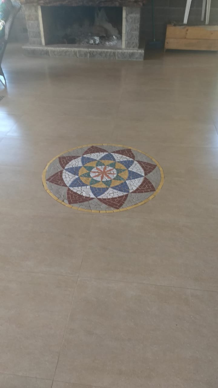 Mandala Indiana I Piso Mosaico Ceramico 150cm - 2