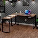 Ver imagem 1 de Mesa Angular Industrial C/ Gav 30mm Pe Retangular 1500x1500 - Nogal/preto