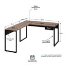 Ver imagem 4 de Mesa Angular Industrial C/ Gav 30mm Pe Retangular 1500x1500 - Nogal/preto