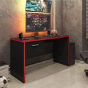 Ver imagem 2 de Mesa para Computador Gamer New Drx 9000 Preto Trama Vermelho - Móveis Leão