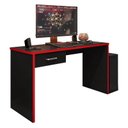 Ver imagem 1 de Mesa para Computador Gamer New Drx 9000 Preto Trama Vermelho - Móveis Leão