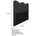 Ver imagem 5 de Cabeceira Solteiro Bari P02 90 cm Para Cama Box Suede Preto
