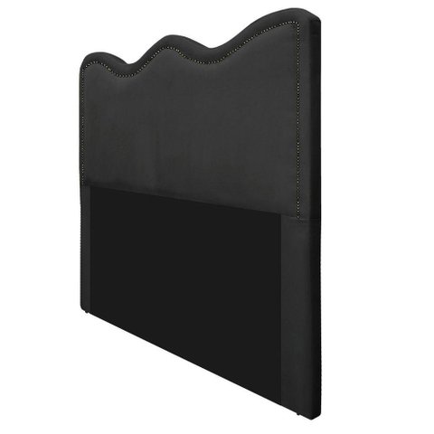 Cabeceira Solteiro Bari P02 90 cm Para Cama Box Suede Preto