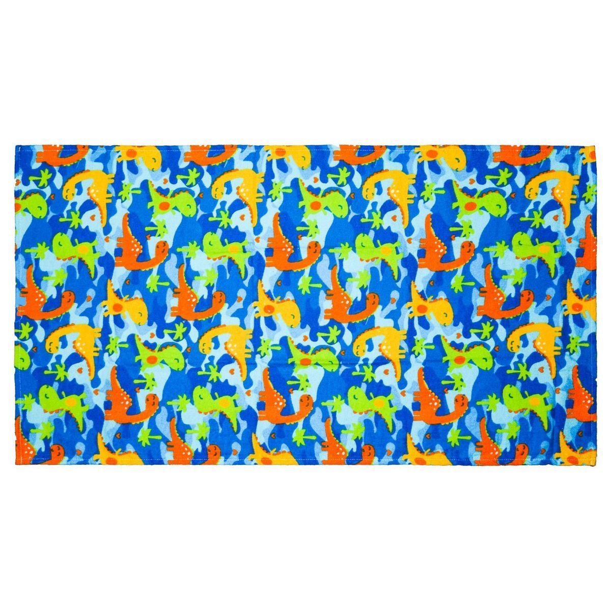 Toalha de Banho Infantil Kids 70 Cm X 1,20 Felpa Aveludada Dinossauro Azul - 2