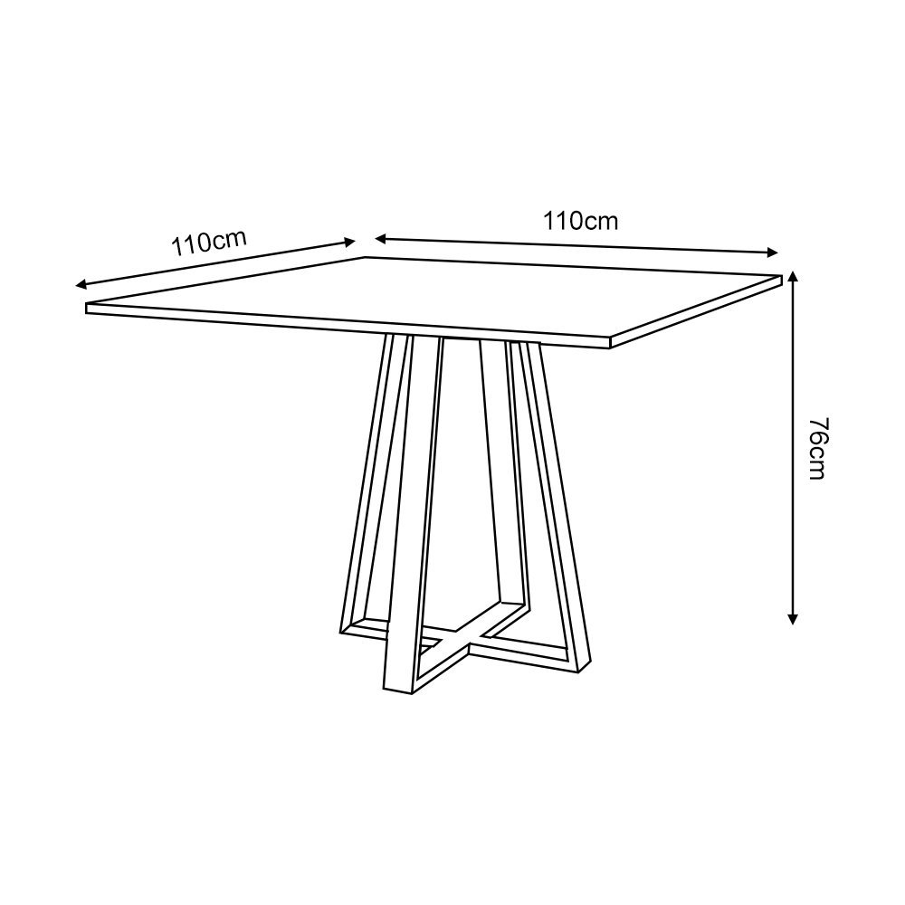 Mesa de Jantar Mônaco 110cm Tampo Imbuia Pés Preto - 3