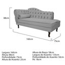 Ver imagem 5 de Diva Recamier Diana 160cm Lado Direito Corano - ADJ Decor - Cinza