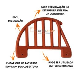 200 Passarinheiras Telha Romana Bloqueia Passarinhos - 2