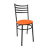 Kit Conjunto 6 Cadeiras para Cozinha Mesa Jantar Bar Lanchonete Restaurante Preta Estofado Laranja - 2
