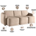 Ver imagem 6 de Sofá Cama para Sala de Estar 4 Lugares 336cm Montserrat K01 Veludo Bege - Lyam Decor