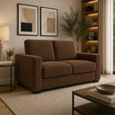 Ver imagem 1 de Sofá Namoradeira Moderno 3 Lugares Sala Estar Recepção Confortável Suede:Suede Marrom