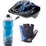 Capacete Ciclismo Garrafa Térmica Luva Bike MTb Speed Esporte Azul - 1
