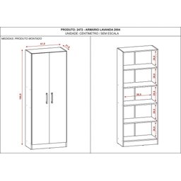 Armário Multiuso Lavanderia 2 Portas Vassoureiro Kits Paraná - 5