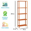 Ver imagem 2 de Estante Aço 5 Prateleiras Livros Cozinha Quarto Eaf014 Laranja