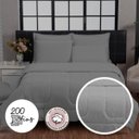 Ver imagem 2 de Kit Edredom Queen 200 Fios + Jogo Lençol 6 peças 100% Algodão Dupla Face Cinza Casa Dona