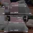 Ver imagem 4 de Kit Edredom Queen 200 Fios + Jogo Lençol 6 peças 100% Algodão Dupla Face Cinza Rosa Casa Dona