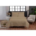 Ver imagem 1 de Kit Edredom Queen 200 Fios + Jogo Lençol 6 peças 100% Algodão Dupla Face Marrom Casa Dona