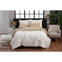 Ver imagem 1 de Kit Edredom Queen 200 Fios + Jogo Lençol 6 peças 100% Algodão Dupla Face Marrom Off White Casa Dona