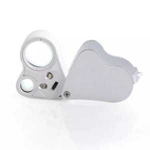Mini Lupa Dupla Aumento Para Joias Led 40X25Mm 9888