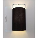 Ver imagem 2 de Arandela Meia Cana Vivare Md-2031 Cúpula em Tecido 30-18x16cm - Bivolt Preto 127-220v