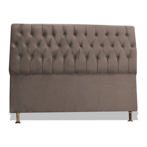 Cabeceira de Cama Box Eliane King 195 Cm Suede Capuccino Dimazza Móveis - Capuccino