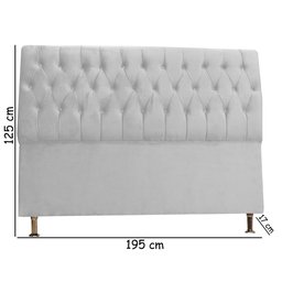 Cabeceira de Cama Box Eliane King 195 Cm Suede Capuccino Dimazza Móveis - Capuccino - 2