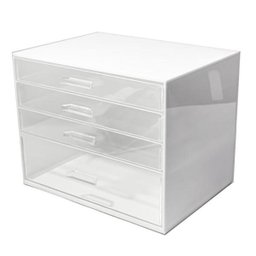 Gaveteiro Acrílico A4 com 4 Gavetas Branco - 1