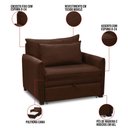 Ver imagem 3 de Poltrona Cama Retrátil Solteiro com Rodízio Cloe Bouclê E03 - D'rossi