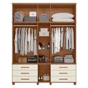 Ver imagem 3 de Guarda Roupa Casal Londres Triplex 11 Portas 6 Gavetas Jatobá/areia com Espelho - Santos Andirá