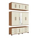 Ver imagem 6 de Guarda Roupa Casal Londres Triplex 11 Portas 6 Gavetas Jatobá/areia com Espelho - Santos Andirá
