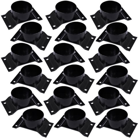 Kit 18 Chapinhas Chapa Elevada com Tubo Fixação Pés Palito Rosca 5/16 Preto