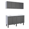 Cozinha Completa Gabinete Para Pia 160 e Armário Aéreo Juno/Apolo 4 Gavetas Cozimax Preto - 1