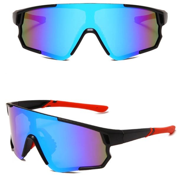 Óculos De Ciclismo Mtb Estrada Esporte 3 Lentes Vermelho/Azul Espelhado - 1