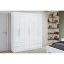 Ver imagem 1 de Guarda Roupa Solteiro 6 Portas e 4 Gavetas Zeus Branco - Lopas