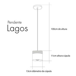 Luminária Pendente Lagos Detalhe Madeira Cozinha Bancada E27:Preto/110V/220V - 2