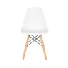 Conjunto Mesa Redonda Branca 90cm + 4 Cadeiras Eames Pés Madeira Sala Cozinha Jantar Moderna Pronta  - 4