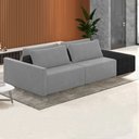 Ver imagem 2 de Sofá Ilha Modular Living com Puff 252cm Georgia K04 Veludo Cinza/preto - Mpozenato
