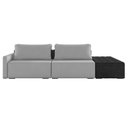 Ver imagem 6 de Sofá Ilha Modular Living com Puff 252cm Georgia K04 Veludo Cinza/preto - Mpozenato