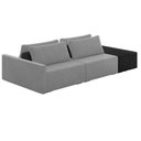Ver imagem 1 de Sofá Ilha Modular Living com Puff 252cm Georgia K04 Veludo Cinza/preto - Mpozenato