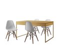 Ver imagem 2 de Conjunto Industrial Filadelfia 137x90 Ferro Dourado Tampo Canela 4 Cadeiras Branco