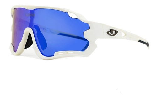 Óculos de Ciclismo Giro 3 Lentes Mtb Speed Esporte Branco/Azul - 1