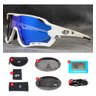 Óculos de Ciclismo Giro 3 Lentes Mtb Speed Esporte Branco/Azul - 2
