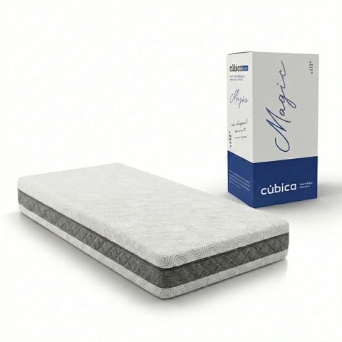 Colchão Solteiro À Vácuo Espuma D33 88cm x 23cm Urban Magic Arte Cúbica Cinza